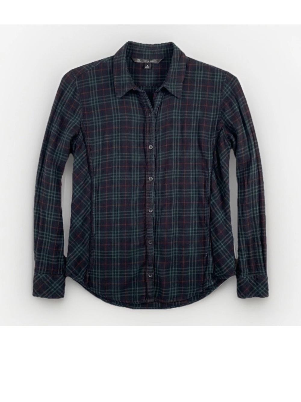 Lee Women's Dark Plaid Button-Down Shirt - Black, Green & Red